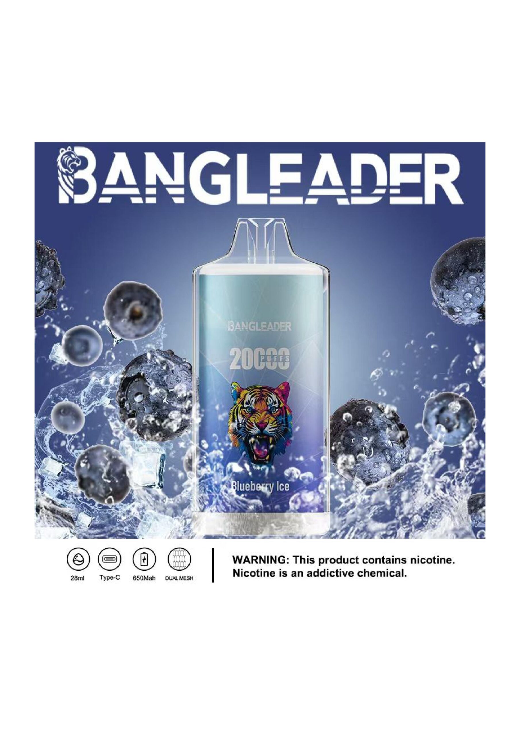 Bang Leader 20000 Puffs Disposable Vape - 650mAh Battery, 28mL E-Liquid, 0% to 5% Nicotine Options gallery image 1