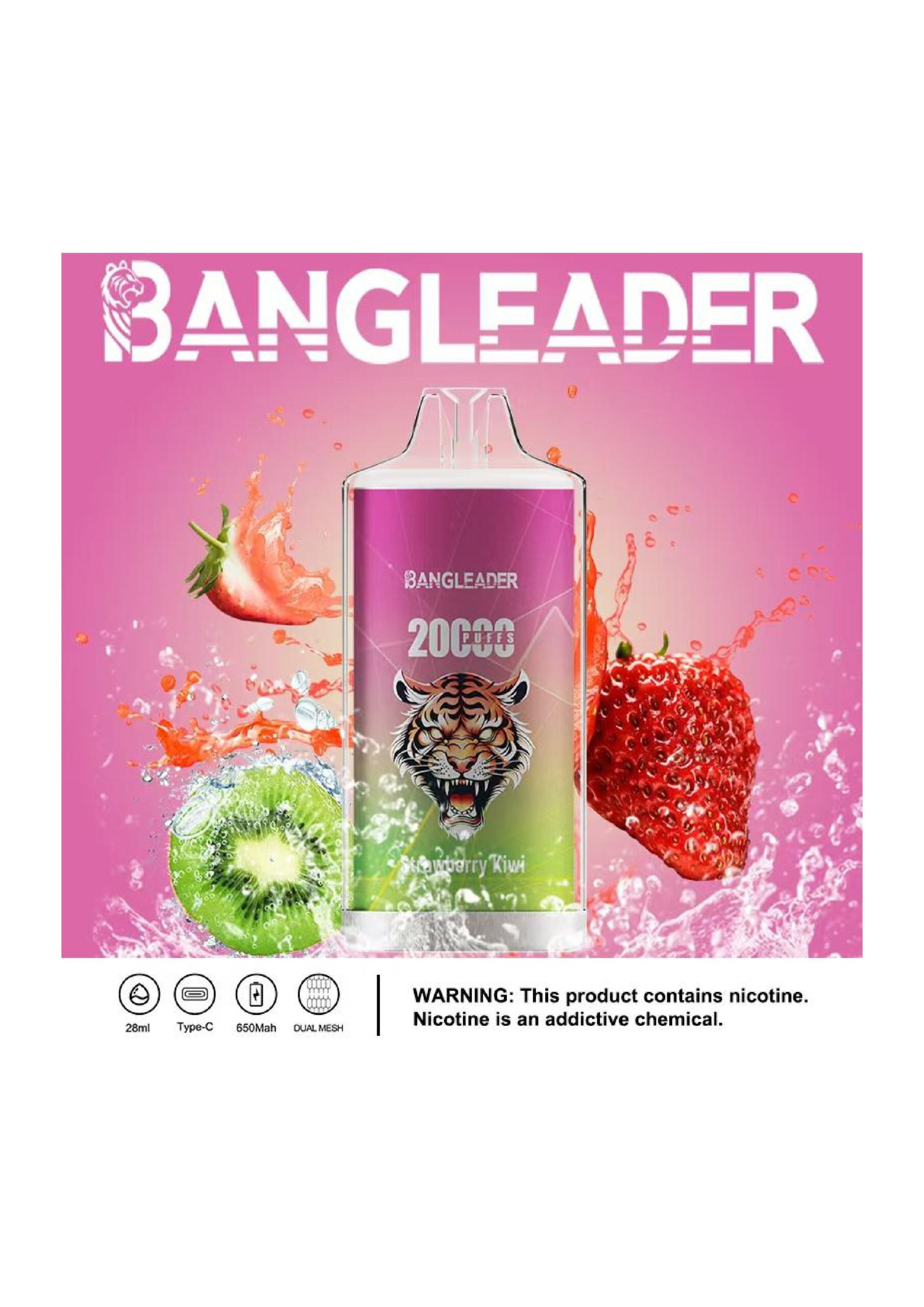 Bang Leader 20000 Puffs Disposable Vape - 650mAh Battery, 28mL E-Liquid, 0% to 5% Nicotine Options gallery image 2