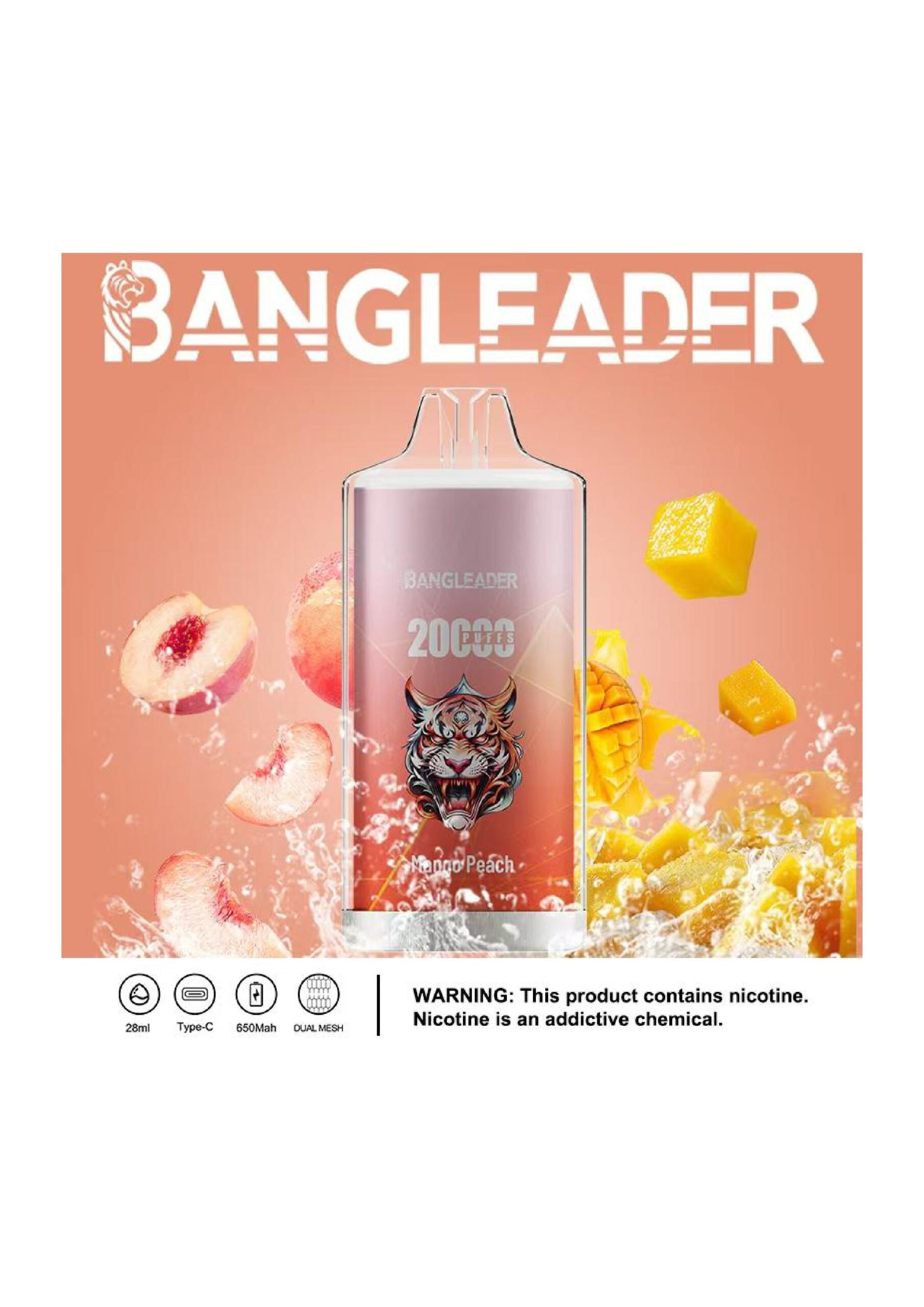 Bang Leader 20000 Puffs Disposable Vape - 650mAh Battery, 28mL E-Liquid, 0% to 5% Nicotine Options gallery image 7