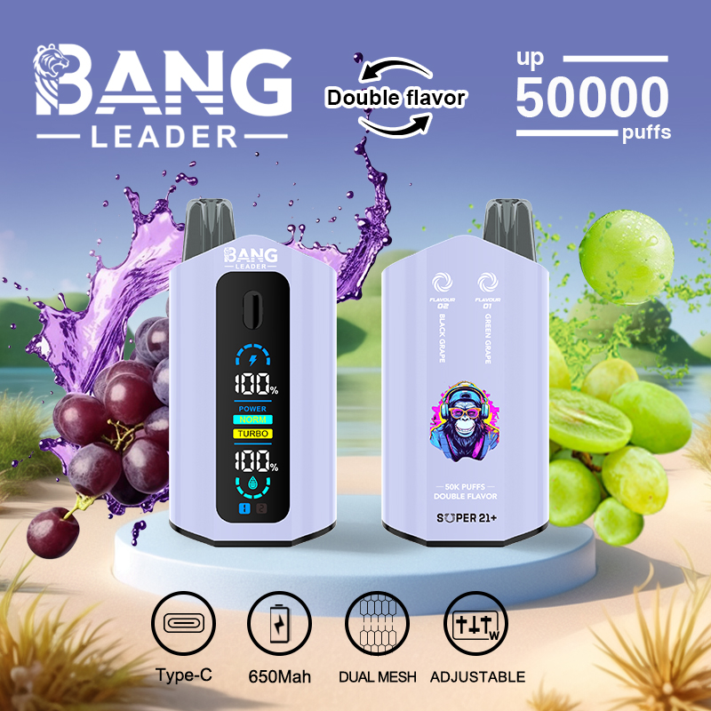 Bang Leader 50000 Puffs Vape Kit - Dual E-Liquid Pods, 650mAh Battery, Multiple Nicotine Strengths gallery image 5