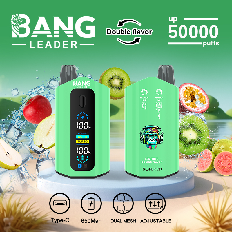 Bang Leader 50000 Puffs Vape Kit - Dual E-Liquid Pods, 650mAh Battery, Multiple Nicotine Strengths gallery image 8