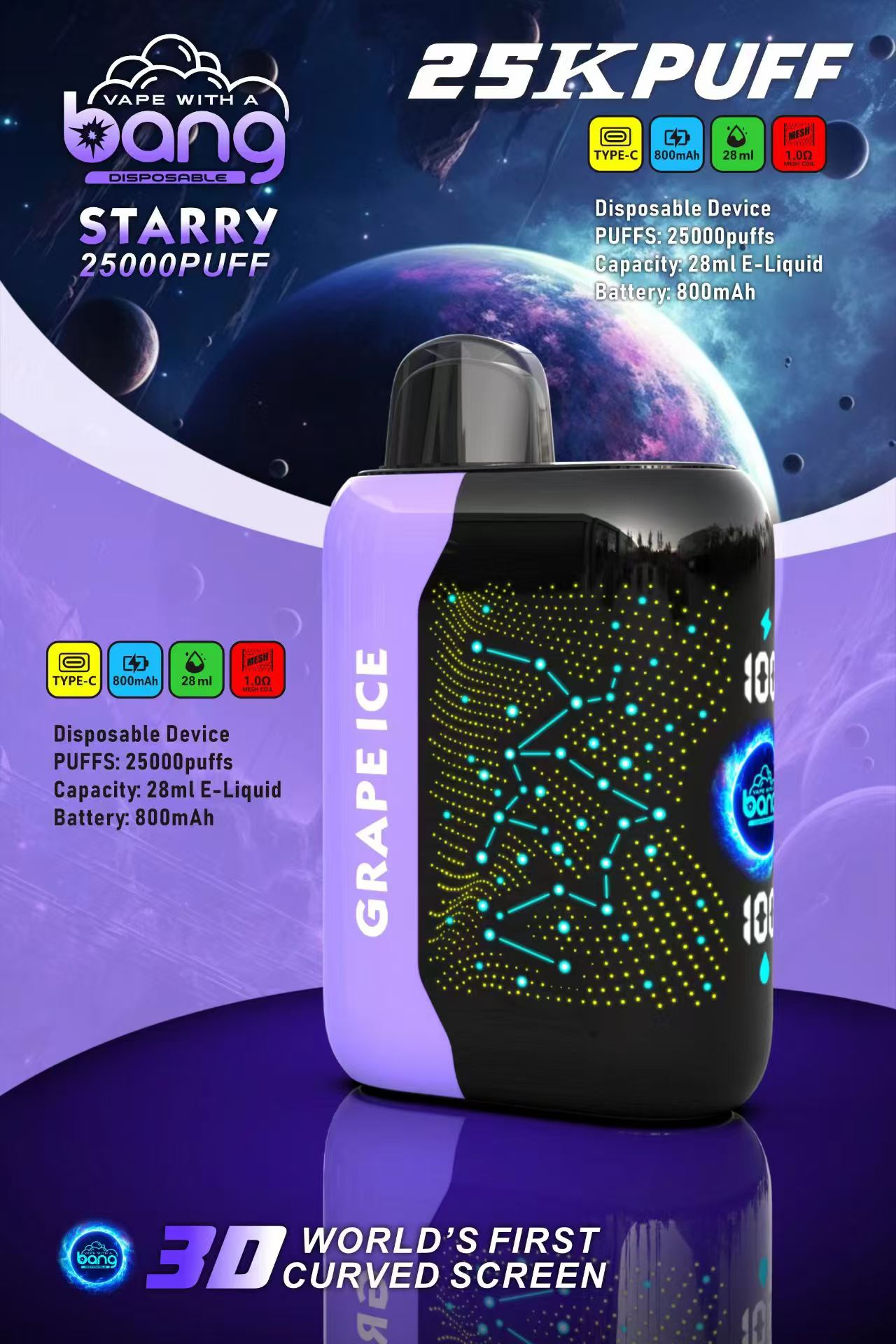 Bang starry 25000 puffs Disposable Vape gallery image 5