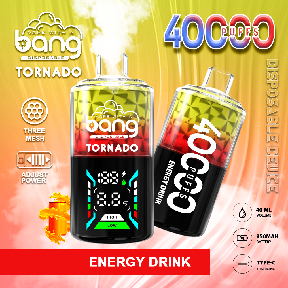 Bang Tornado 40000 Puffs Disposable Vape - 850mAh Battery, 40ml E-liquid, Multiple Nicotine Strengths gallery image 2