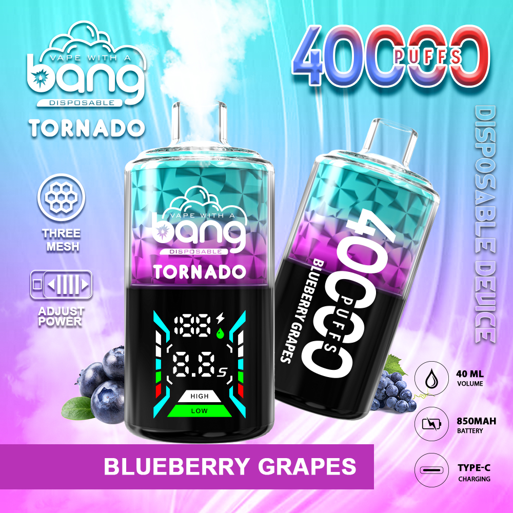 Bang Tornado 40000 Puffs Disposable Vape - 850mAh Battery, 40ml E-liquid, Multiple Nicotine Strengths gallery image 4
