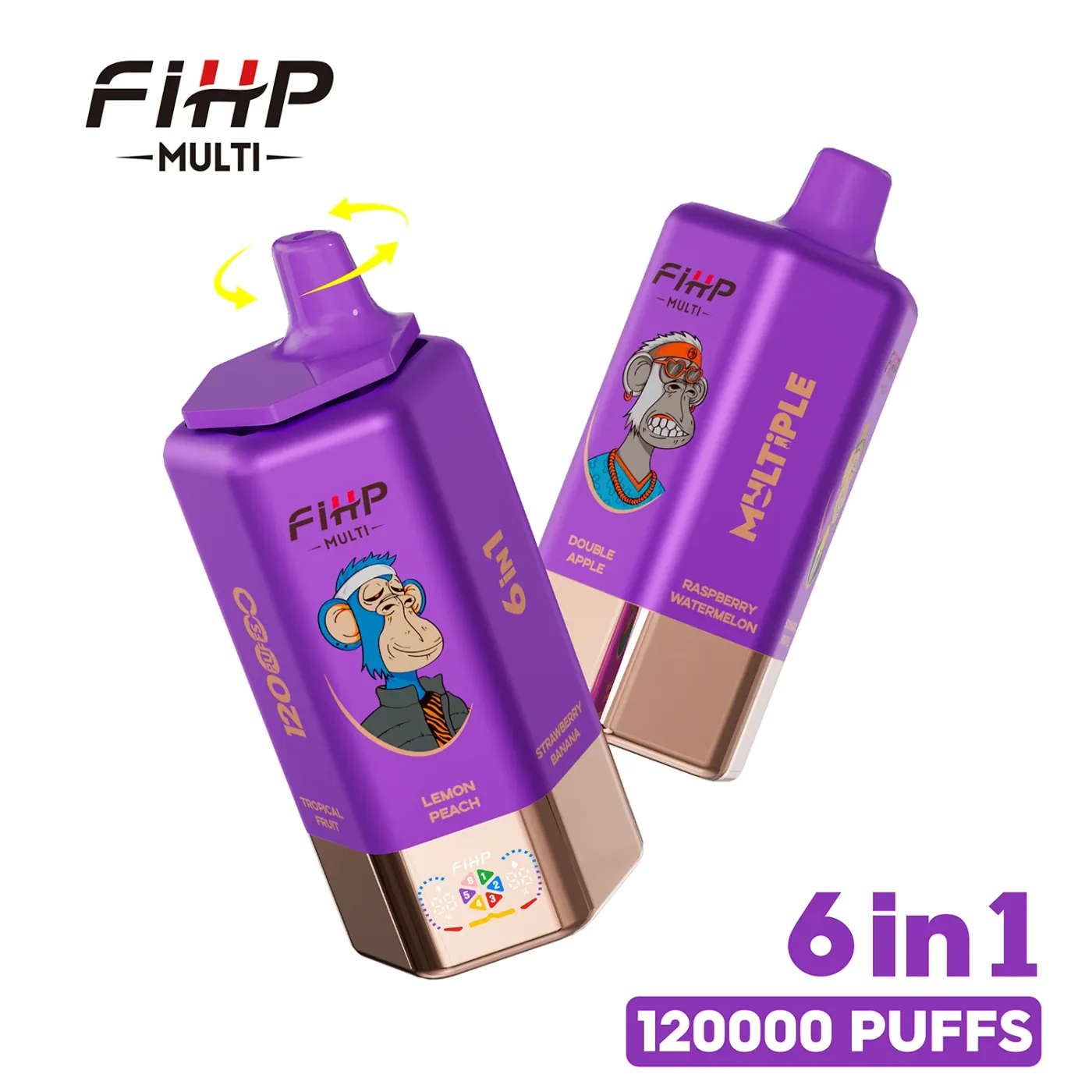FIHP 120000 Puffs 6in1 Multiple Flavors Disposable Vape gallery image 2