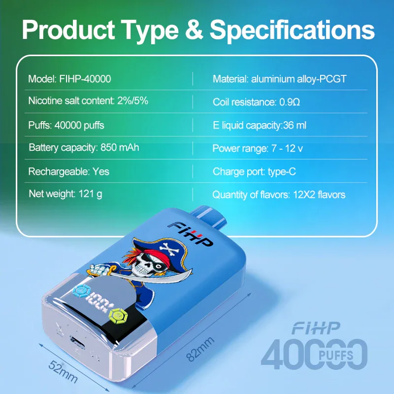 FIHP 40000 Puffs Double Flavors Disposable Vape gallery image 7