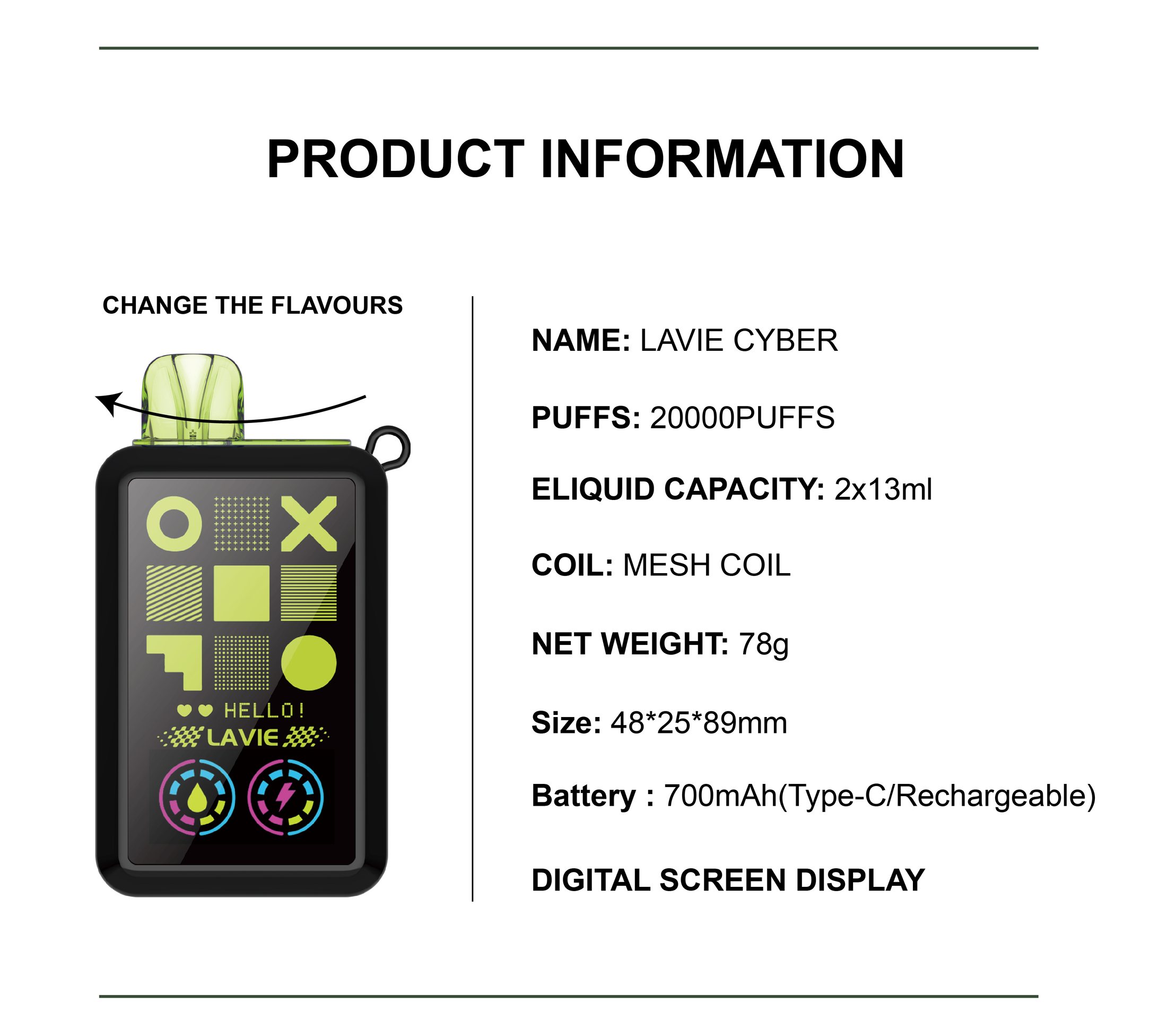 LAVIE Cyber 2-in-1 20000 Puffs Disposable Vape gallery image 6