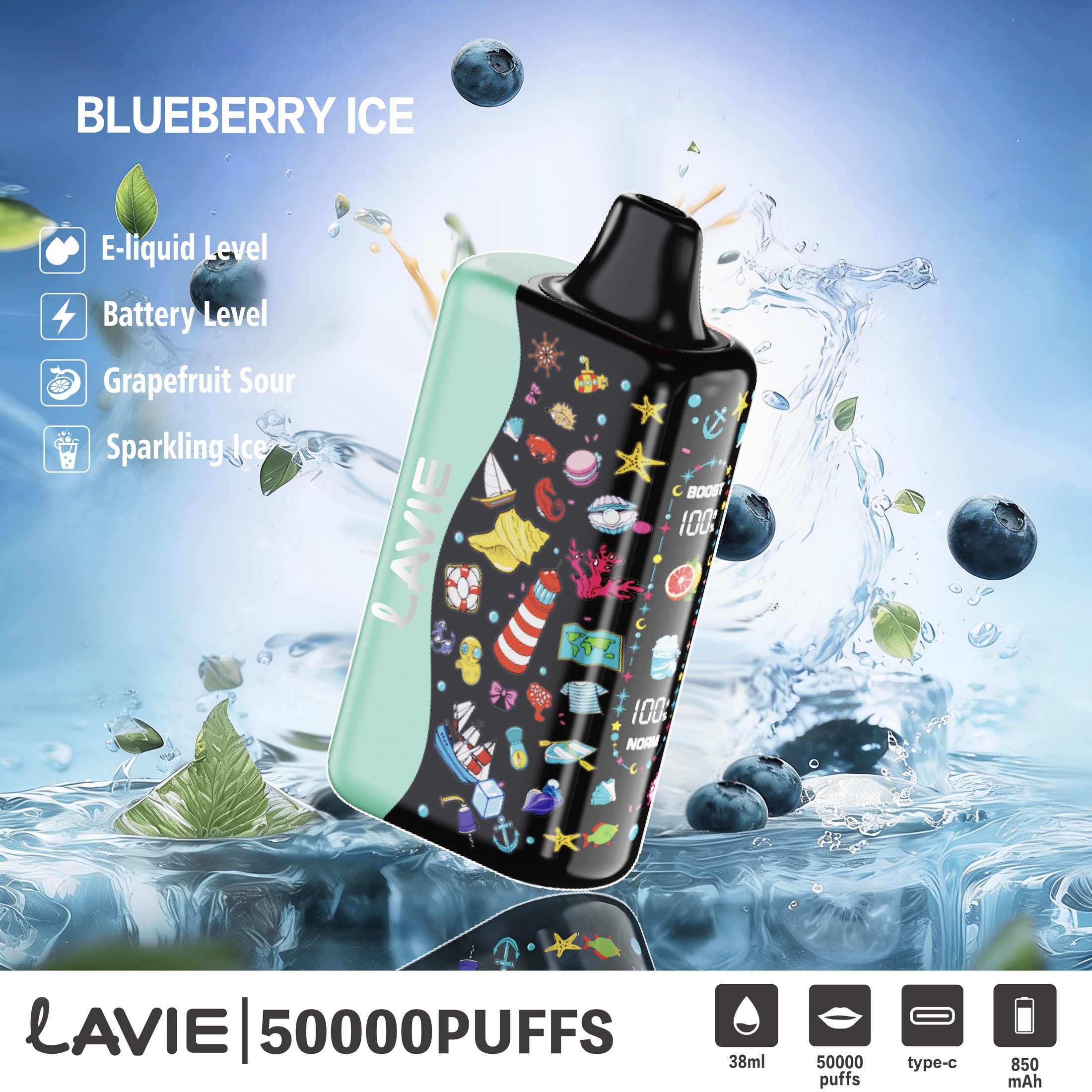 LAVIE TK50 Ocean World 50000 Puffs Disposable Vape gallery image 3