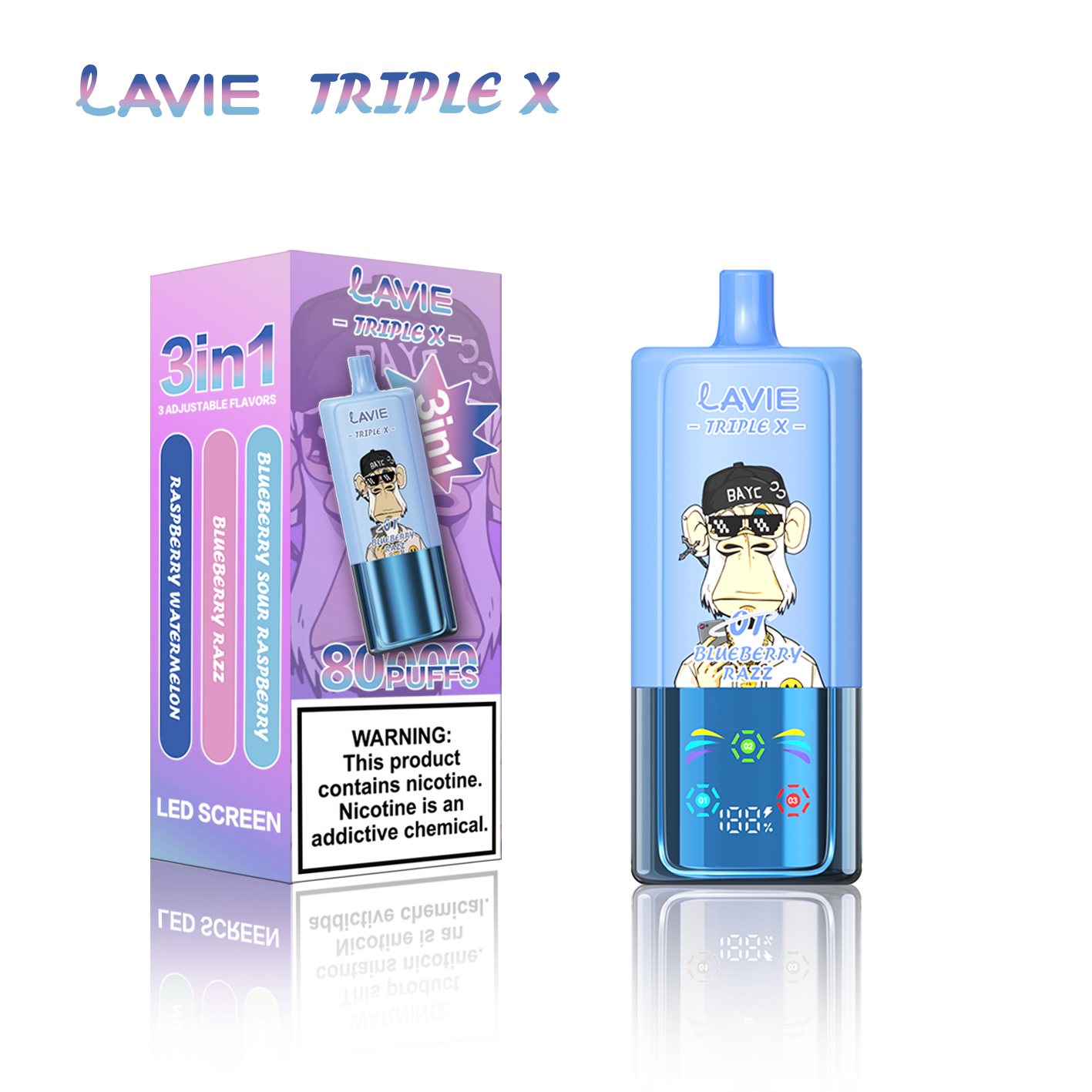 LAVIE Triple X 3-in-1 80000 Puffs Disposable Vape gallery image 3