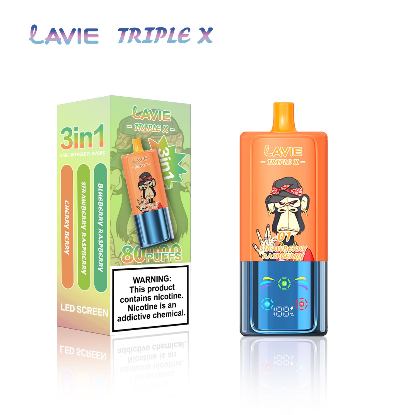 LAVIE Triple X 3-in-1 80000 Puffs Disposable Vape gallery image 4