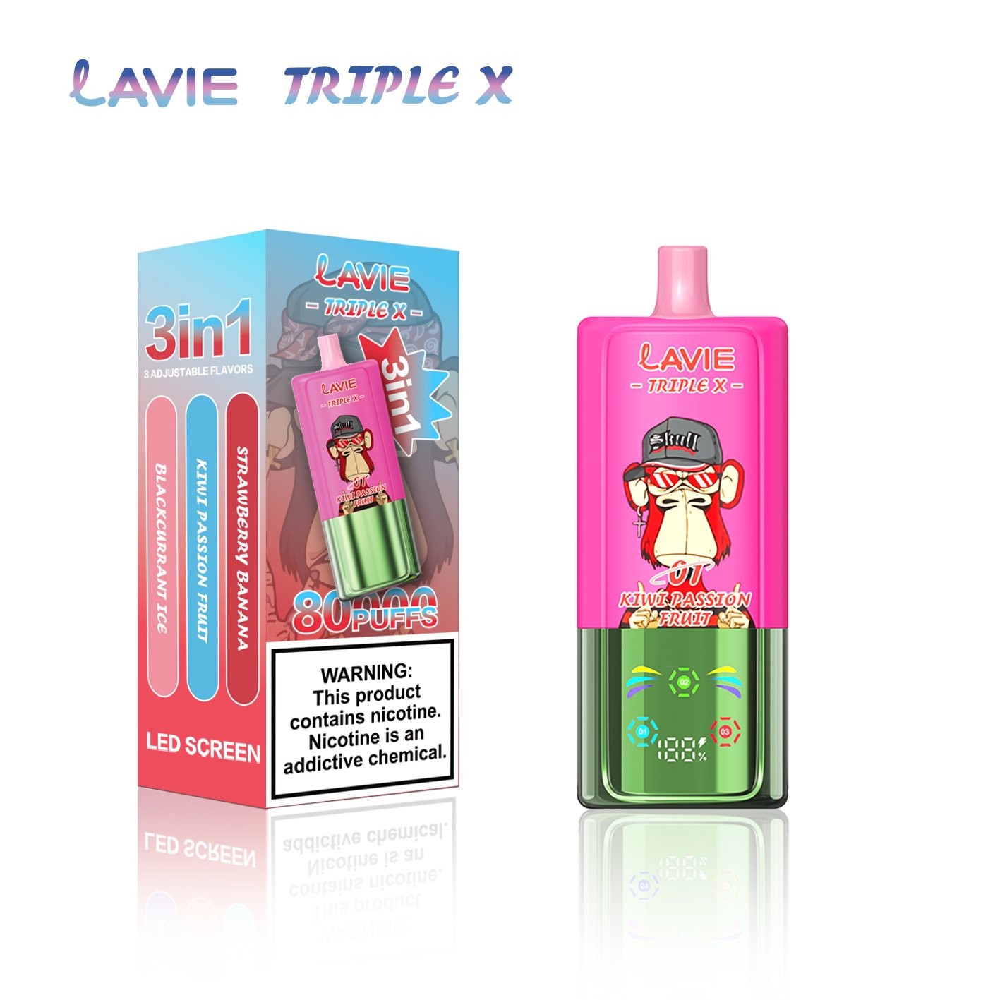 LAVIE Triple X 3-in-1 80000 Puffs Disposable Vape gallery image 5