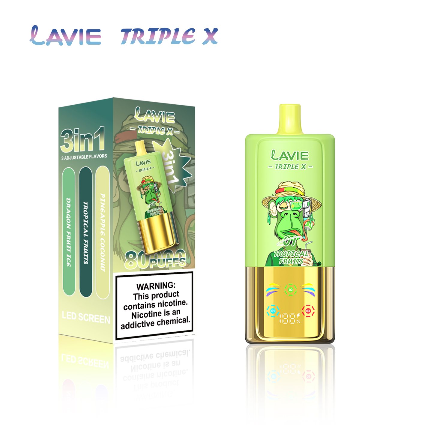 LAVIE Triple X 3-in-1 80000 Puffs Disposable Vape gallery image 6