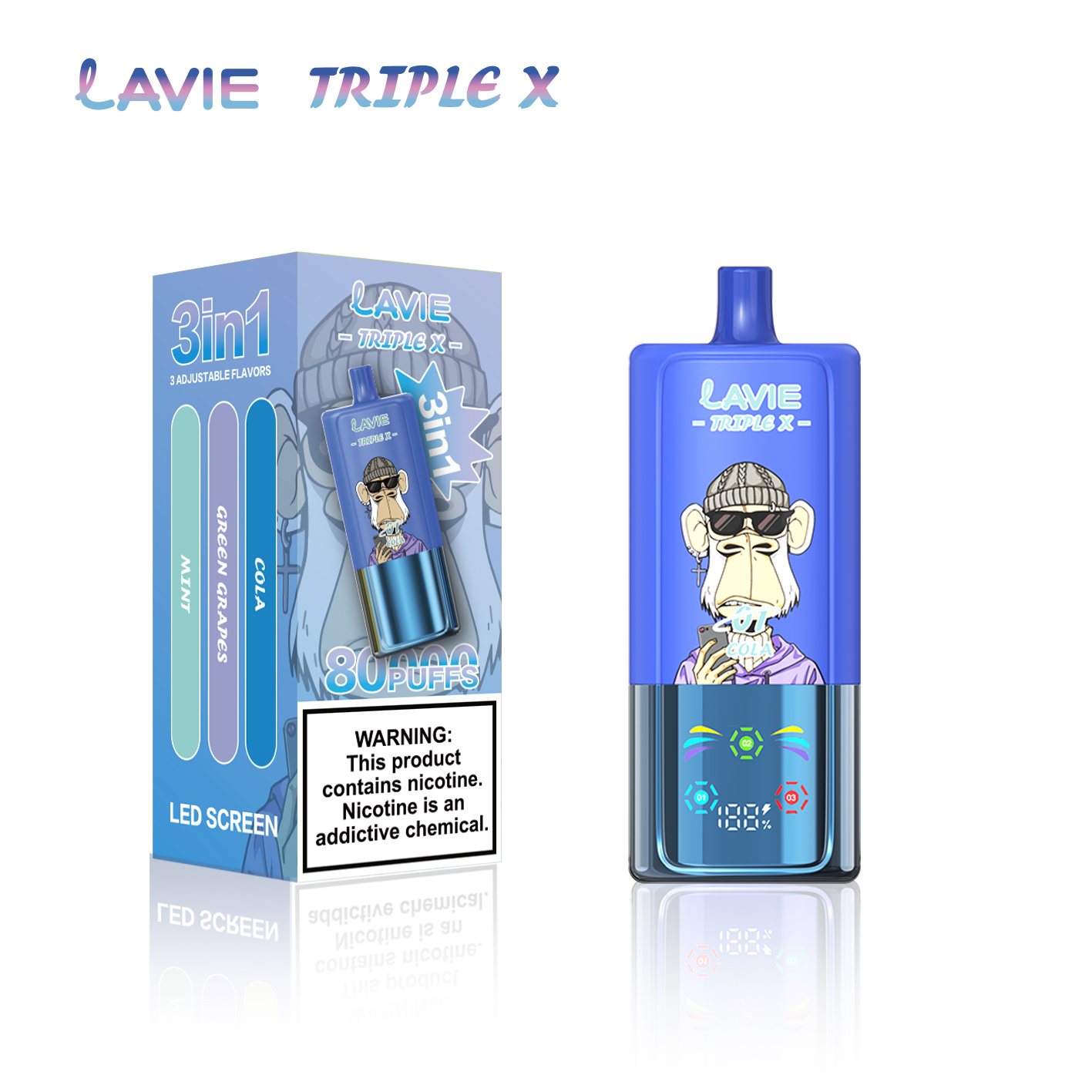 LAVIE Triple X 3-in-1 80000 Puffs Disposable Vape gallery image 8
