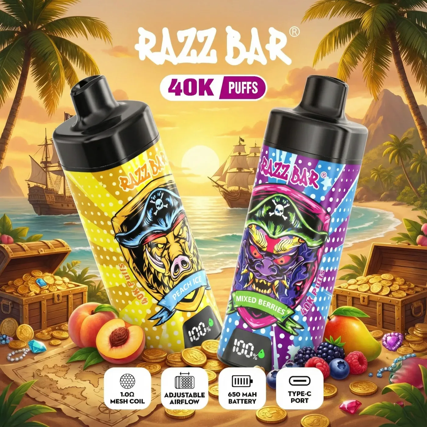 RAZZBAR Screen 40000 Puffs Disposable Vape