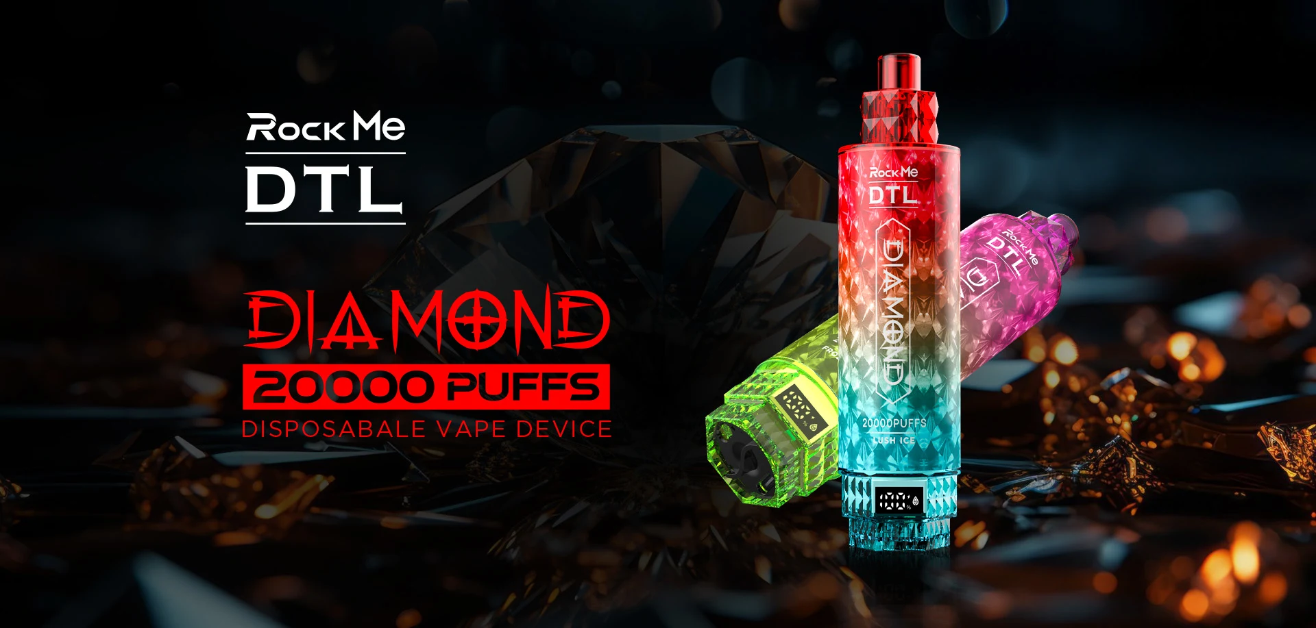 ROCKME Diamond 20000 Puffs DTL Disposable Vape gallery image 2