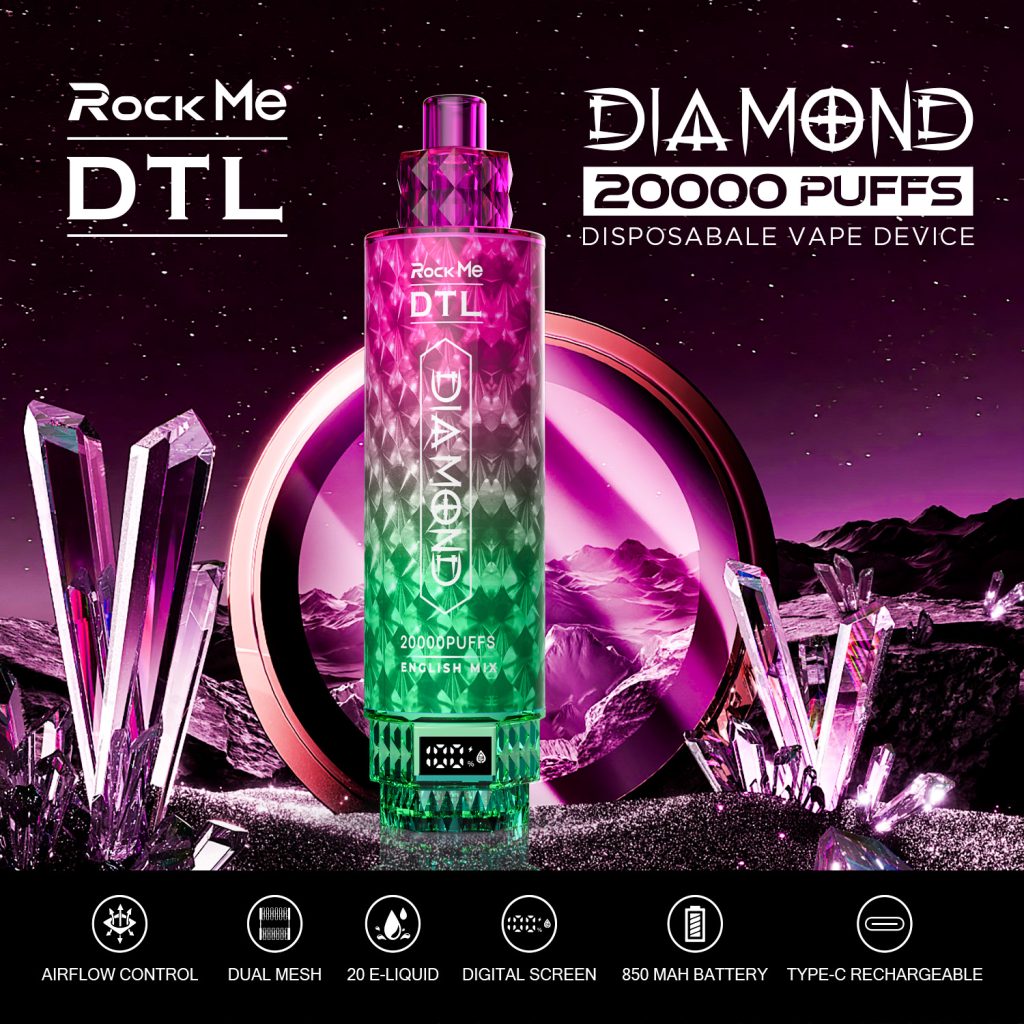 ROCKME Diamond 20000 Puffs DTL Disposable Vape gallery image 4