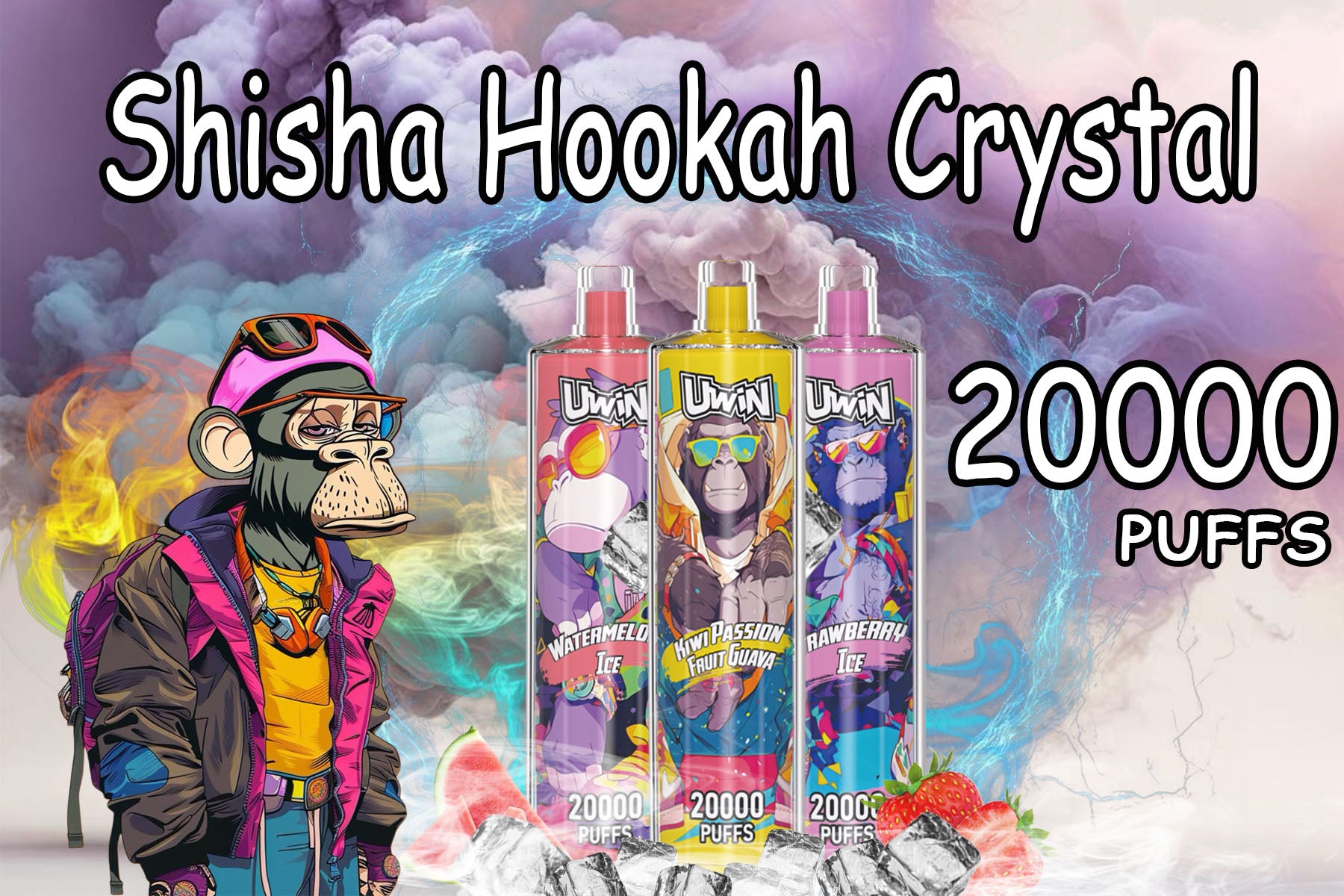 UWIN Shisha Hookah Crystal 20000 Puffs Disposable Vape gallery image 3