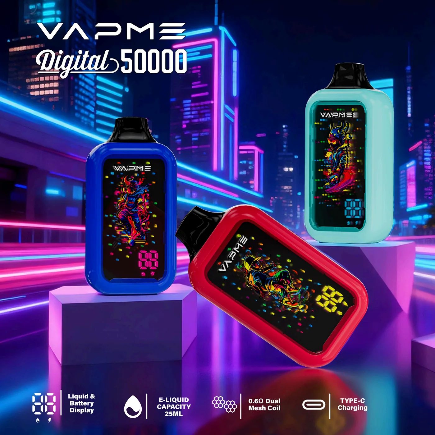 VAPME Digital 50000 Puffs Disposable Vape gallery image 4