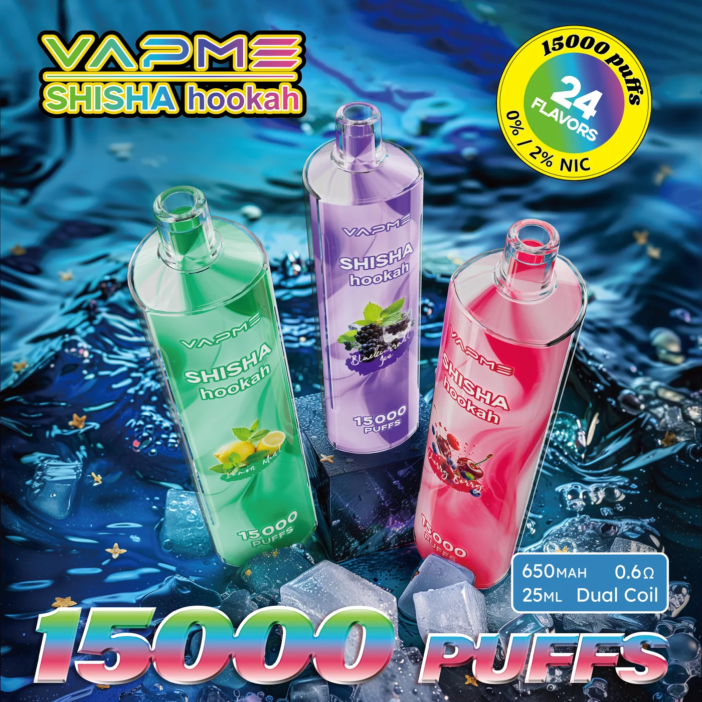 VAPME Shisha Hookah 15000 Puffs Disposable Vape gallery image 2