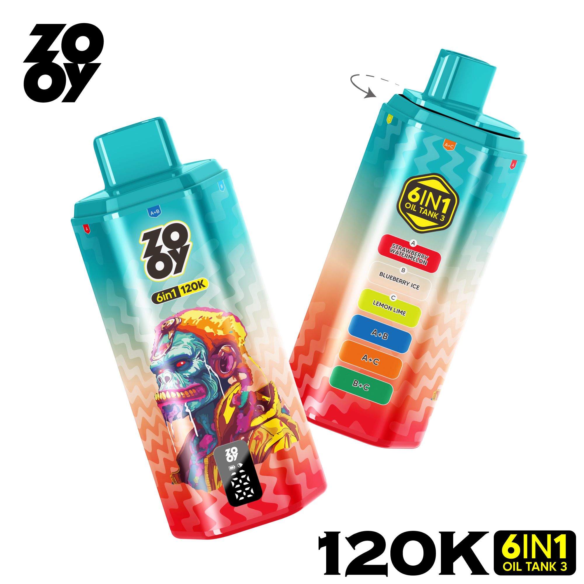 ZOOY 6 in 1 120K Puffs Disposable Vape gallery image 3