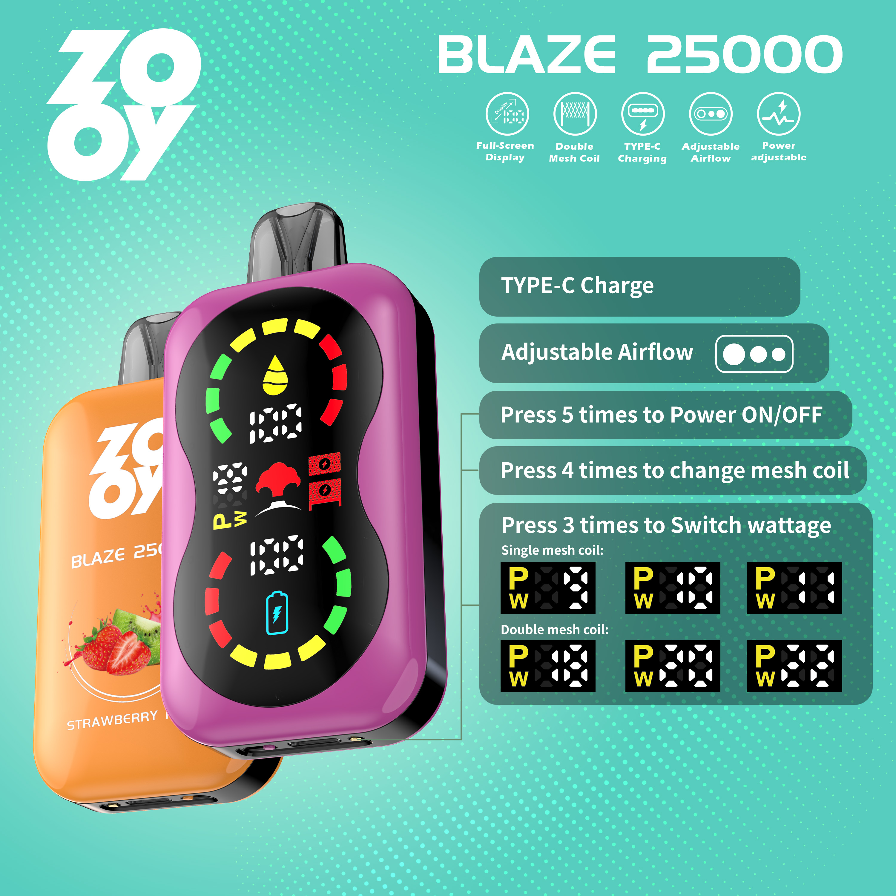 ZOOY Blaze 25000 Puffs Disposable Vape