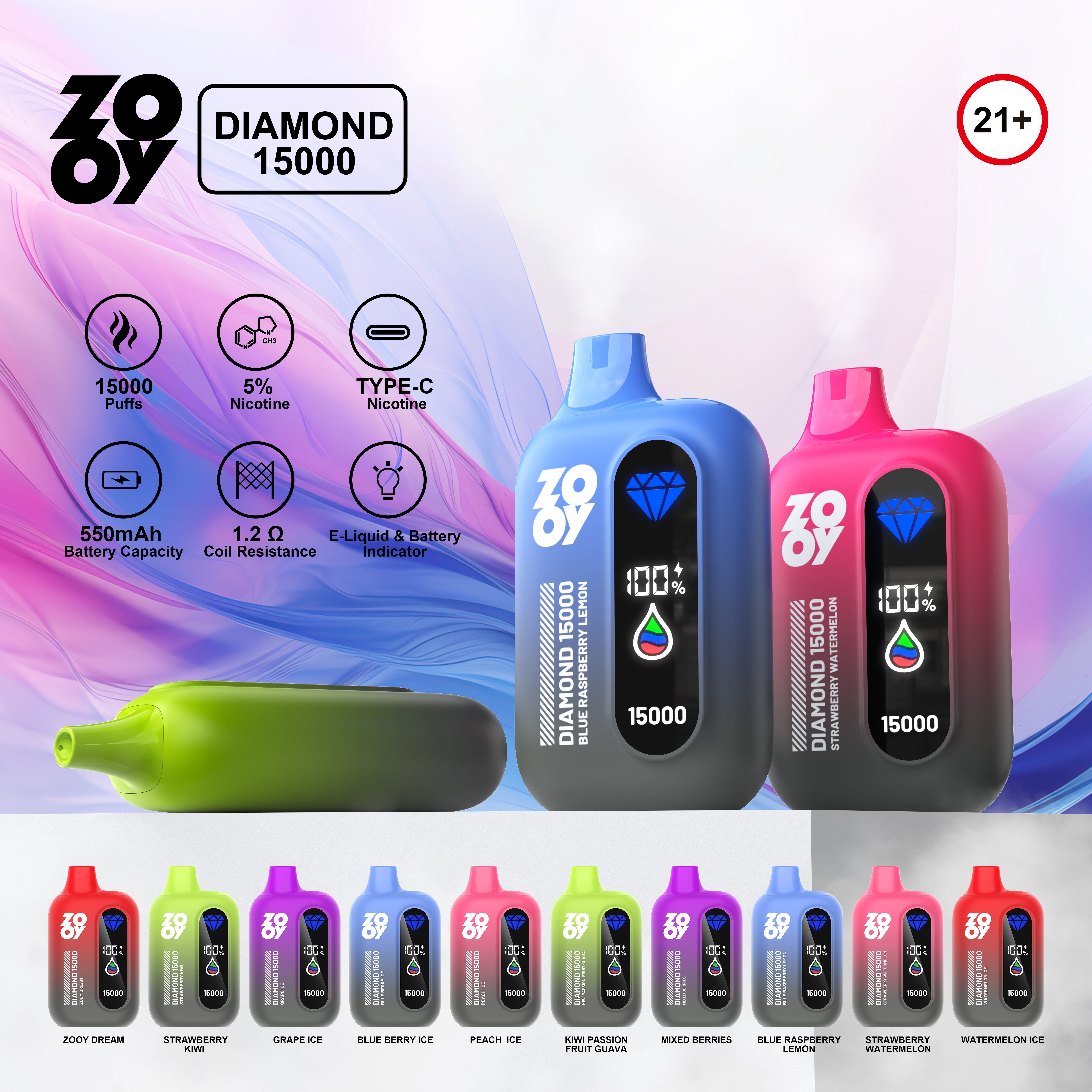 ZOOY Diamond 15000 Puffs Disposable Vape gallery image 4