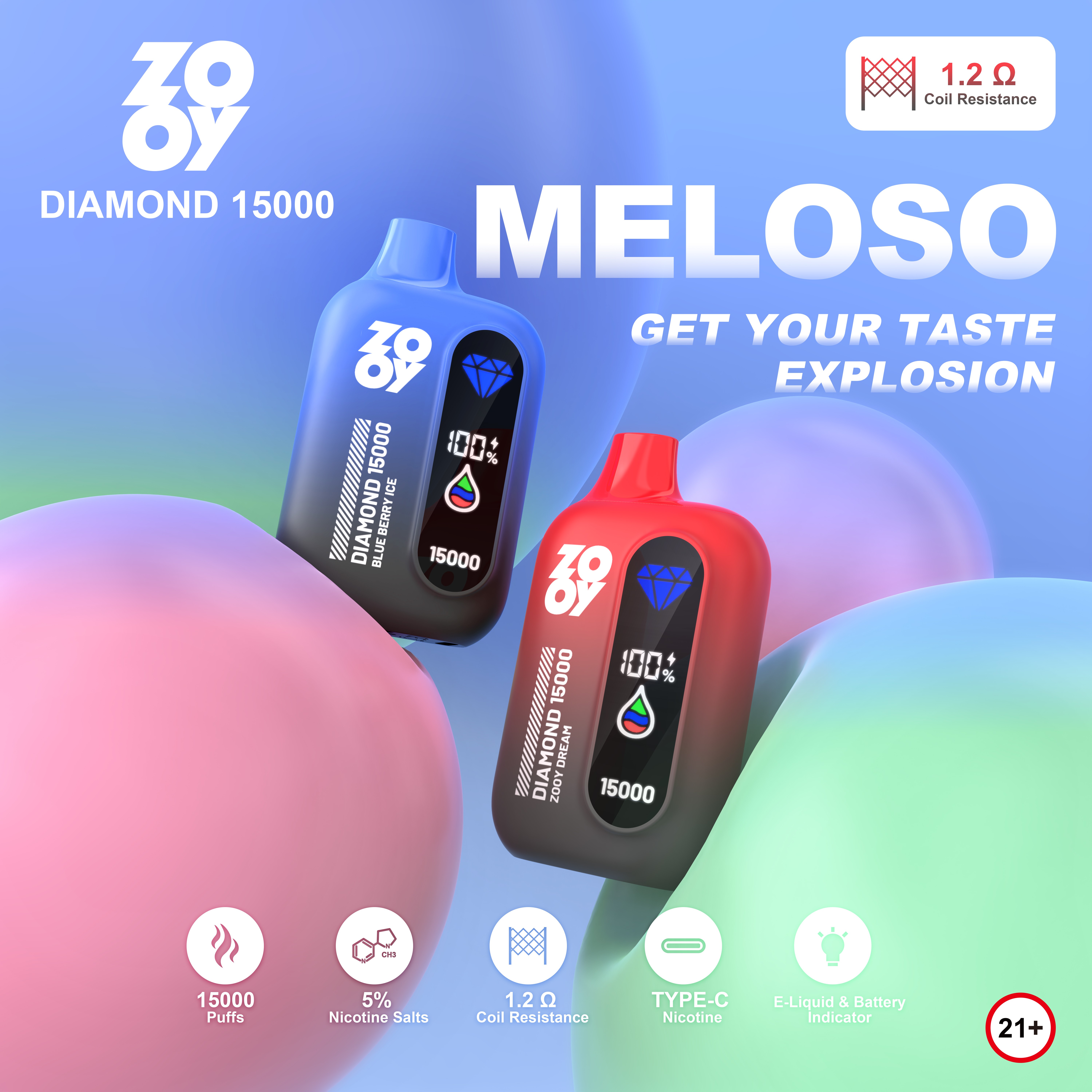 ZOOY Diamond 15000 Puffs Disposable Vape