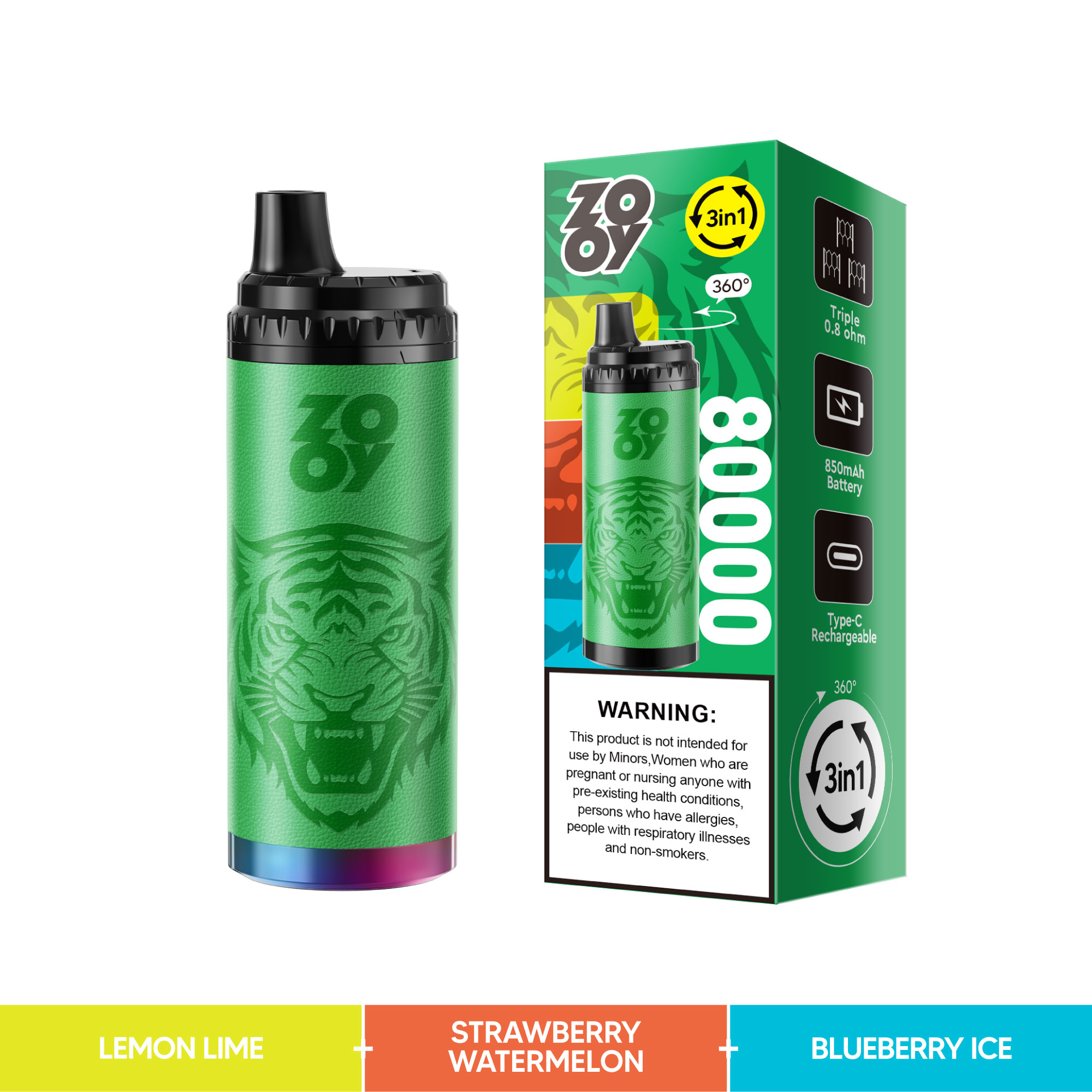 ZOOY King Triple 80000 Puffs Disposable Vape gallery image 2