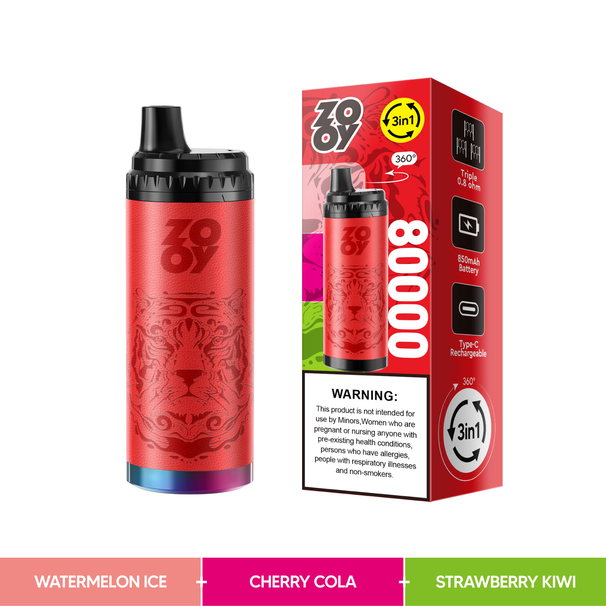 ZOOY King Triple 80000 Puffs Disposable Vape