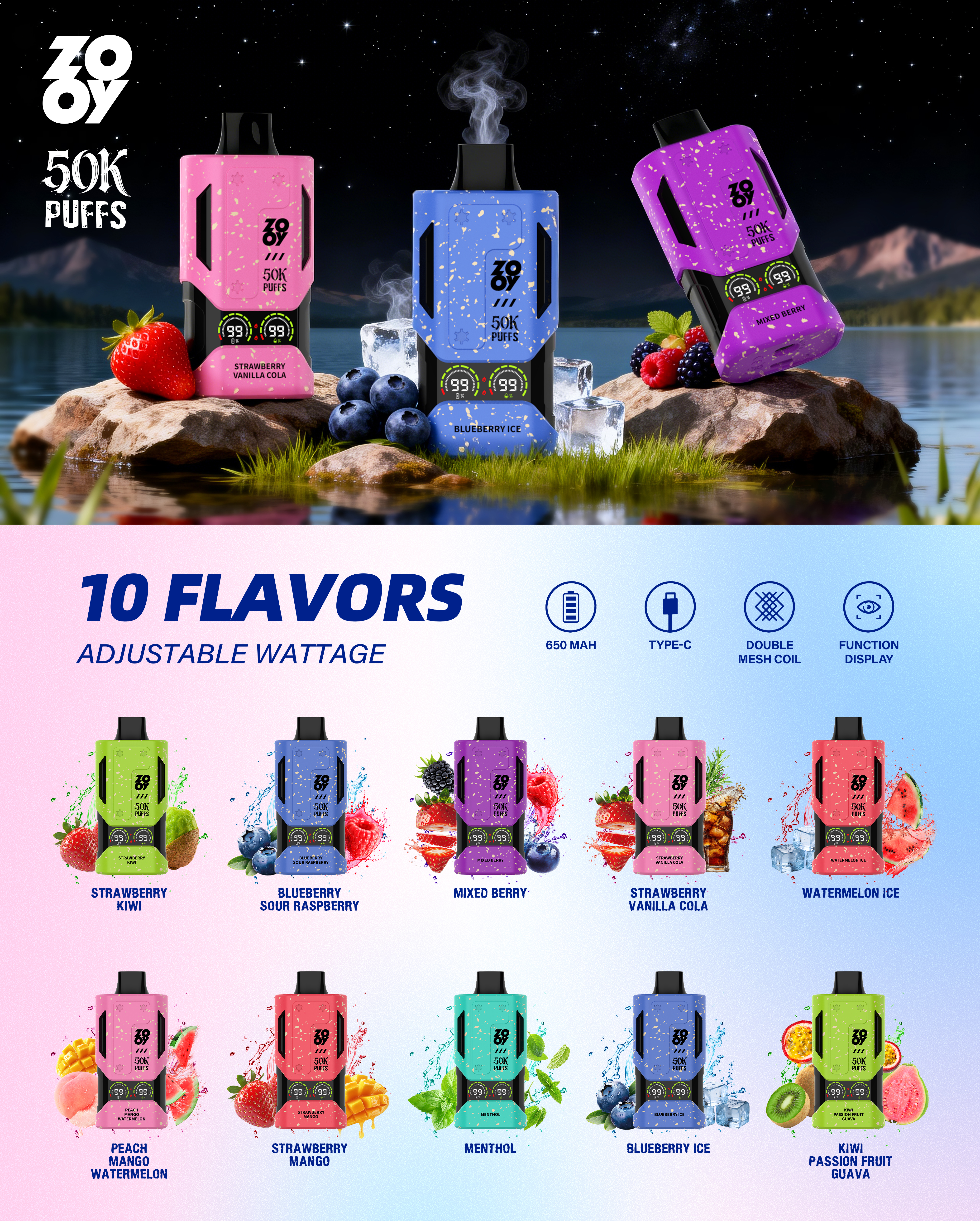 ZOOY Mecha 50000 Puffs Disposable Vape gallery image 2