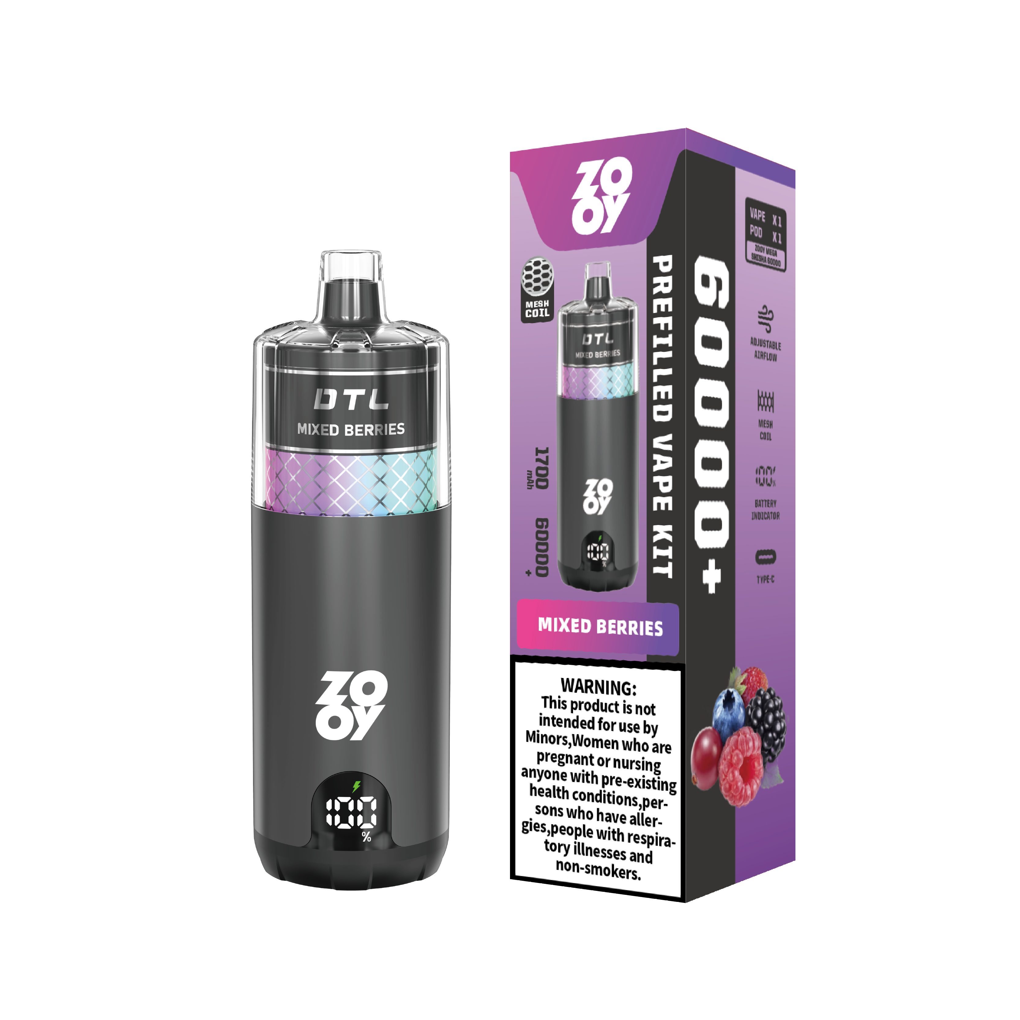 ZOOY Mega 60000 Puffs Disposable Vape gallery image 3