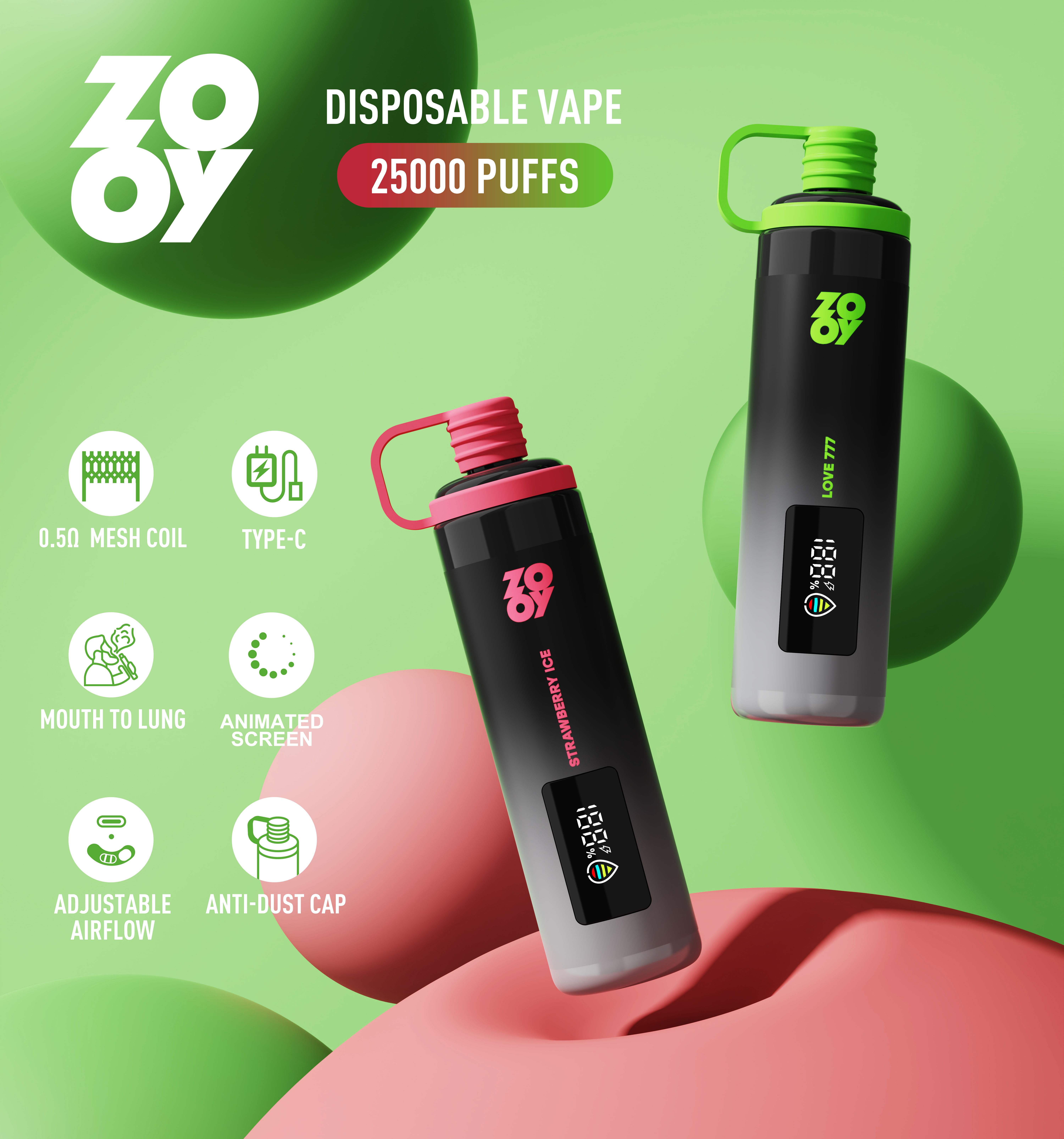 ZOOY Shisha 25000 Puffs Disposable Vape gallery image 3