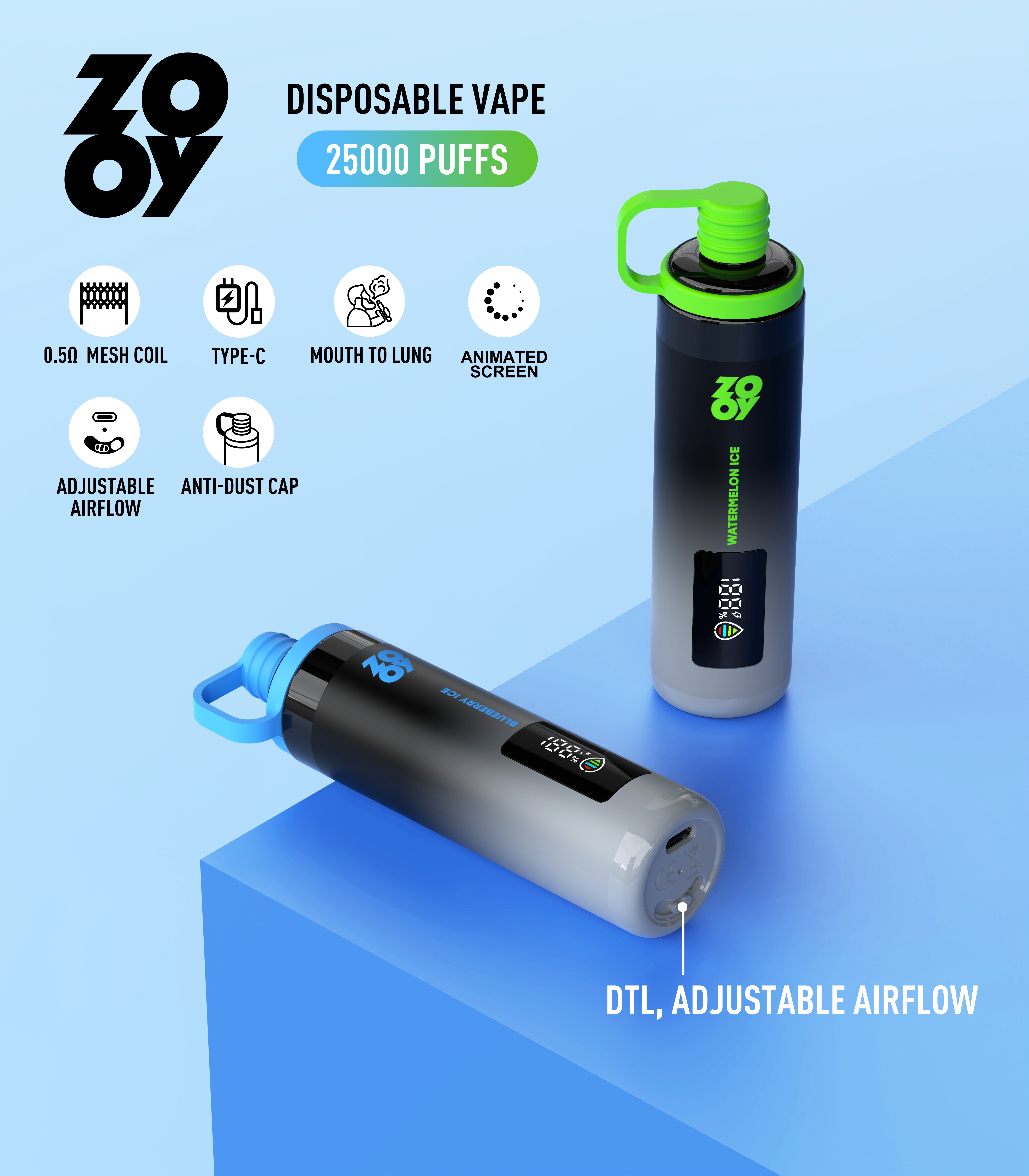 ZOOY Shisha 25000 Puffs Disposable Vape